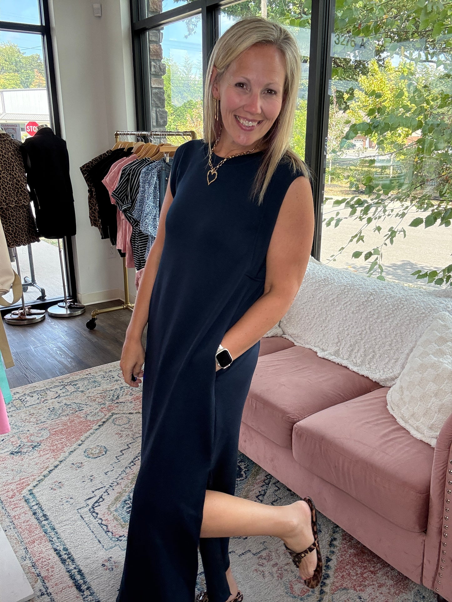 Dream Butter Knit Dress- Navy