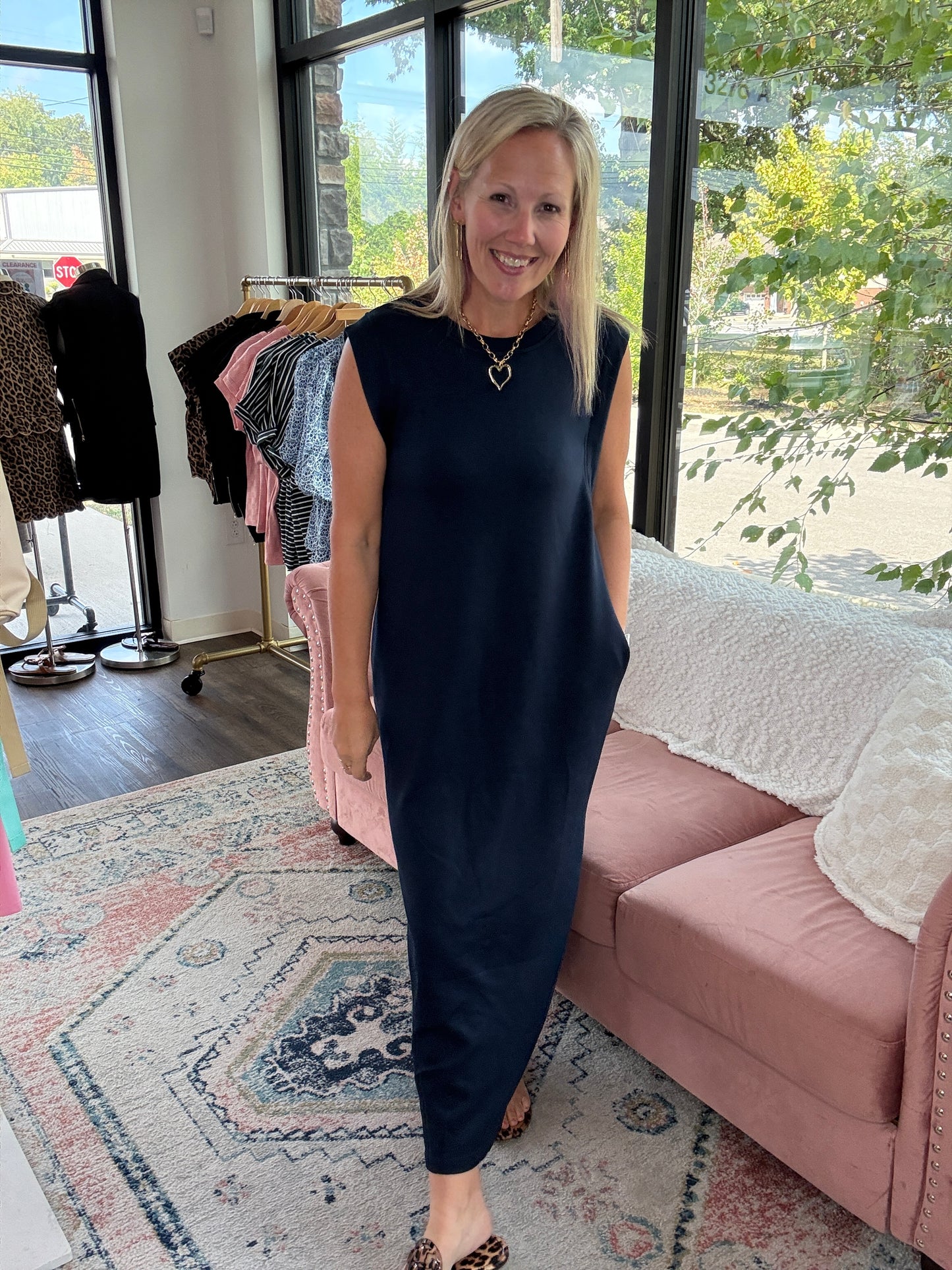 Dream Butter Knit Dress- Navy