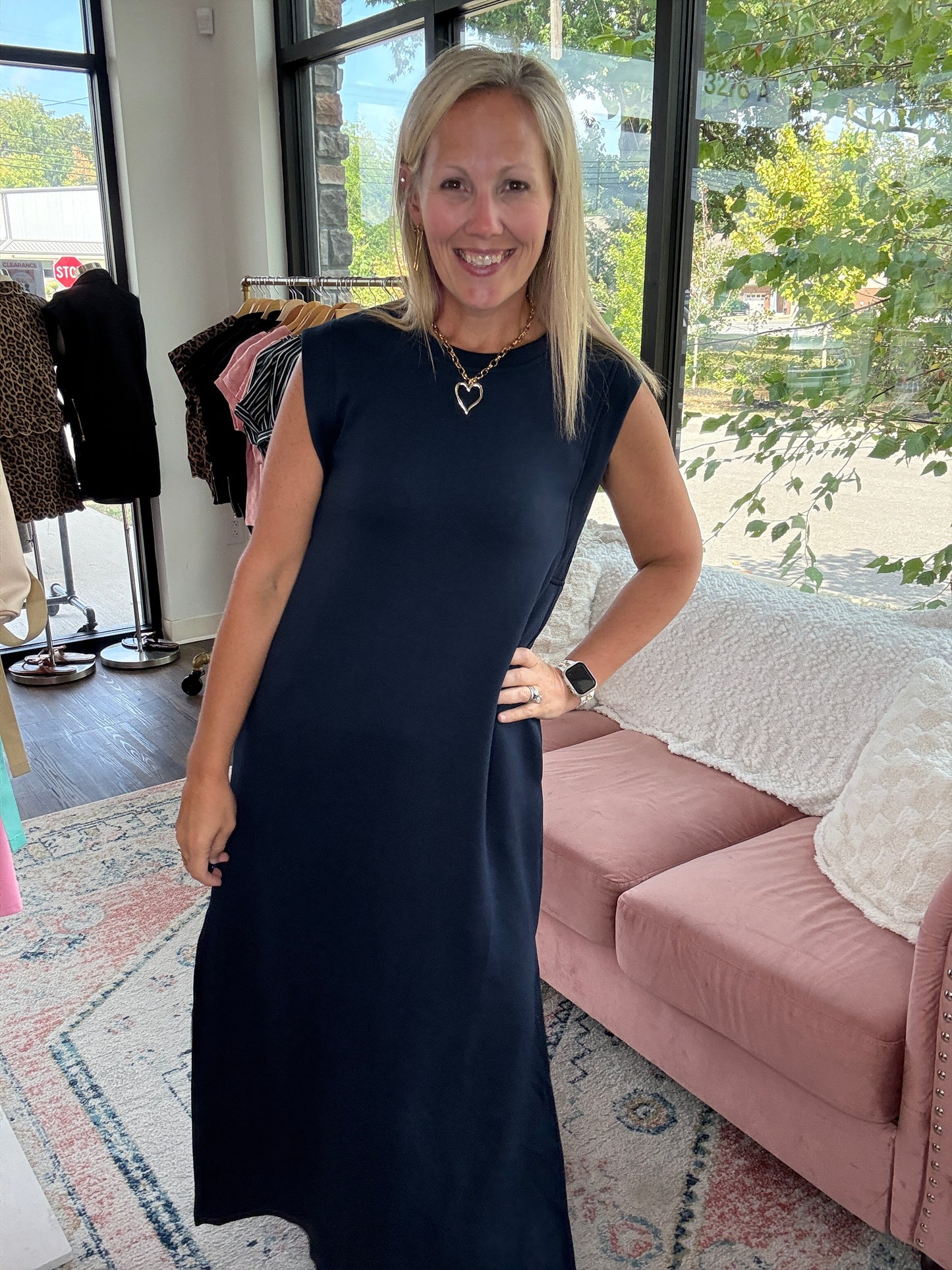 Dream Butter Knit Dress- Navy