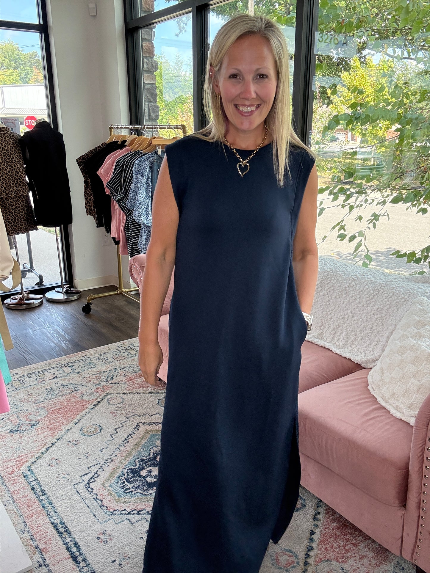 Dream Butter Knit Dress- Navy