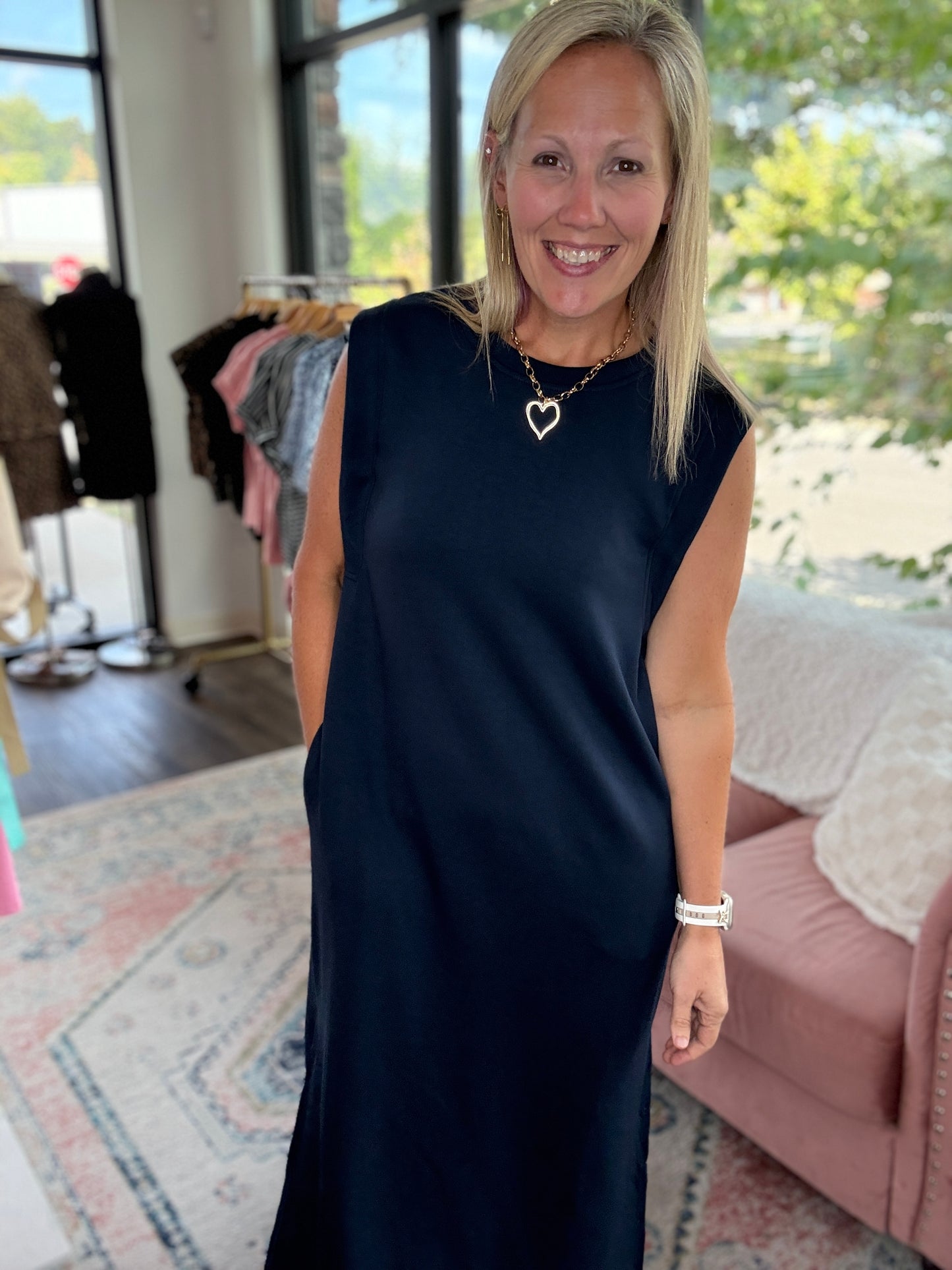 Dream Butter Knit Dress- Navy