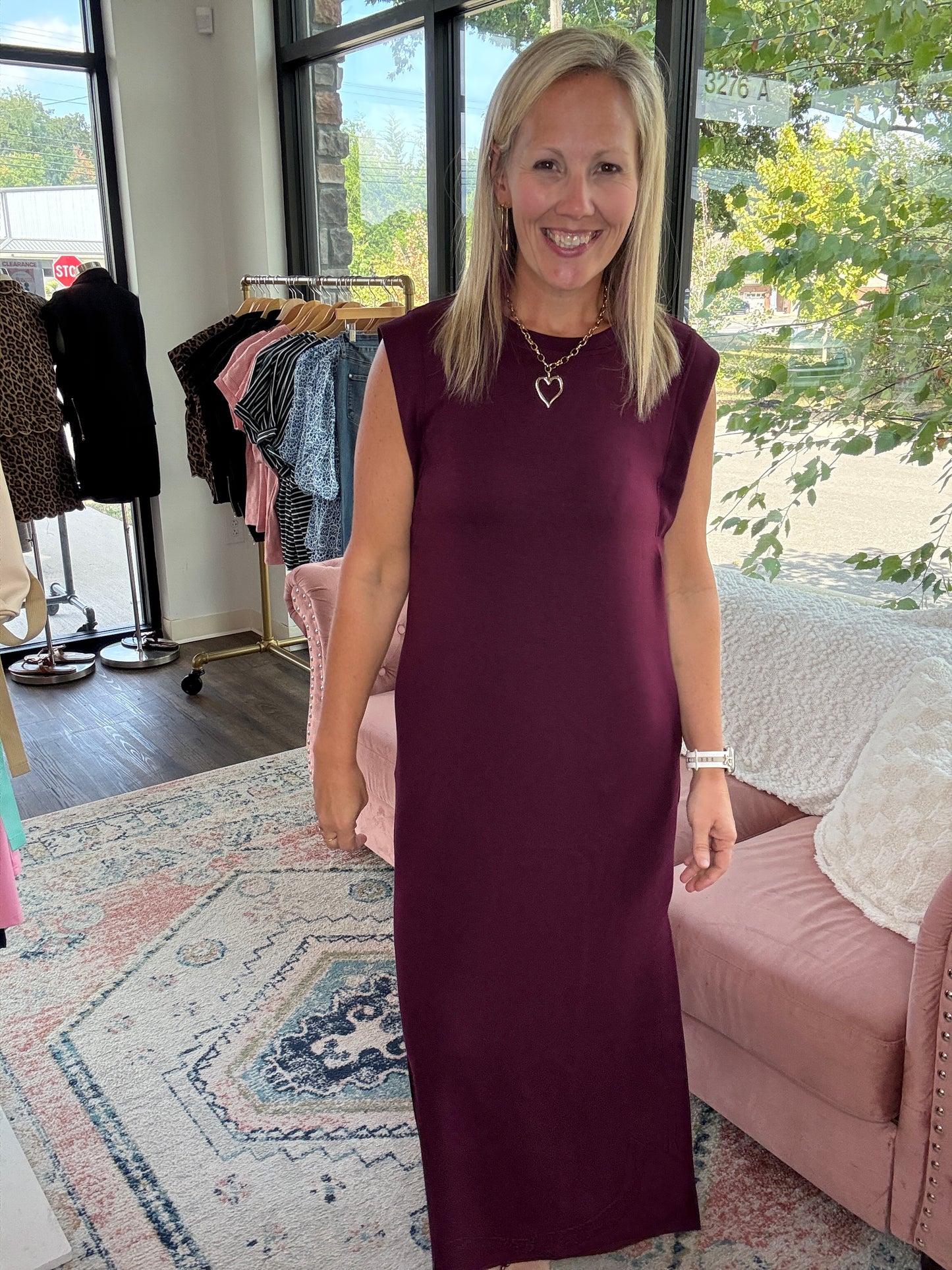 Dream Butter Knit Dress- Rich Wine