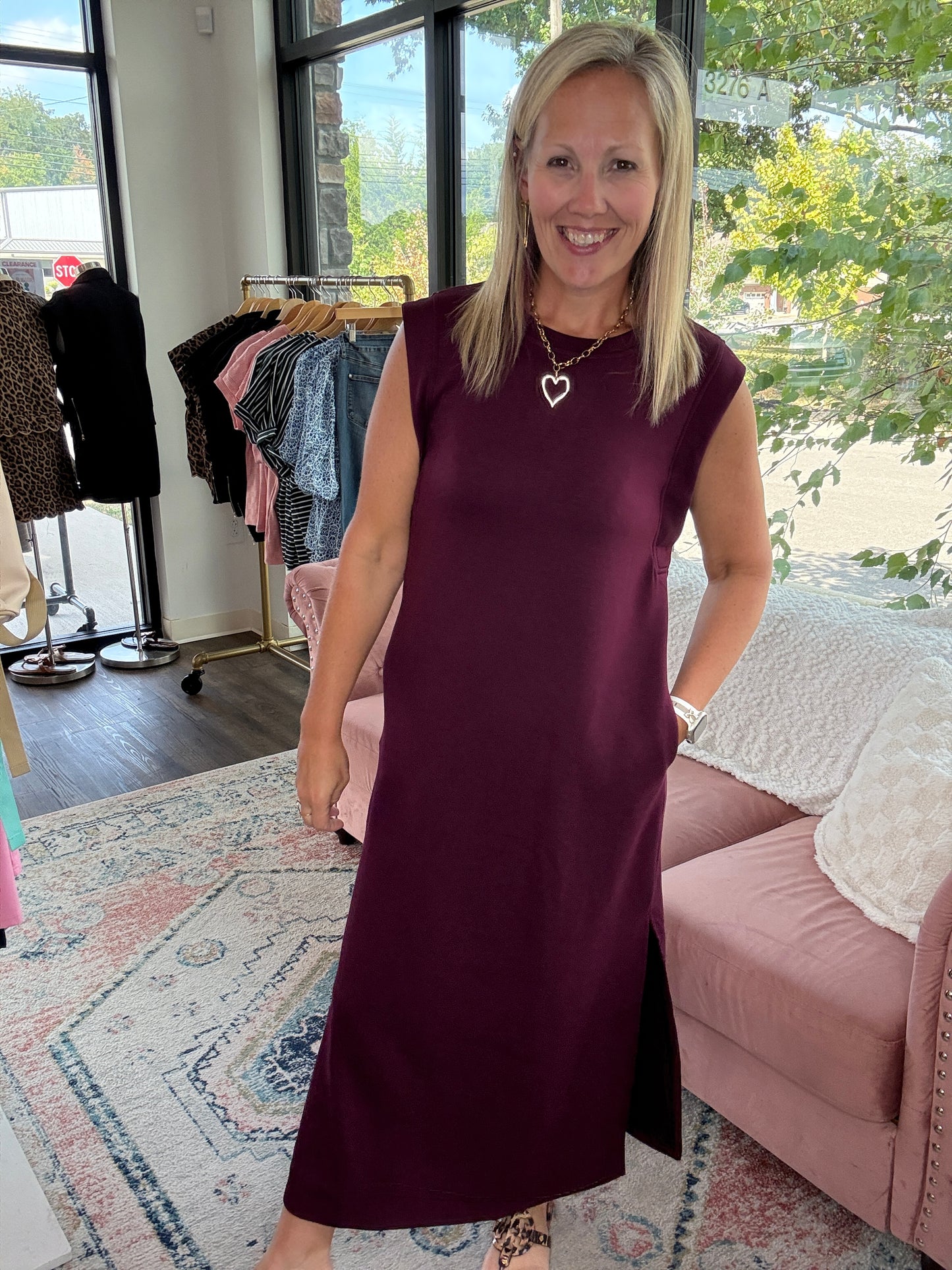 Dream Butter Knit Dress- Rich Wine