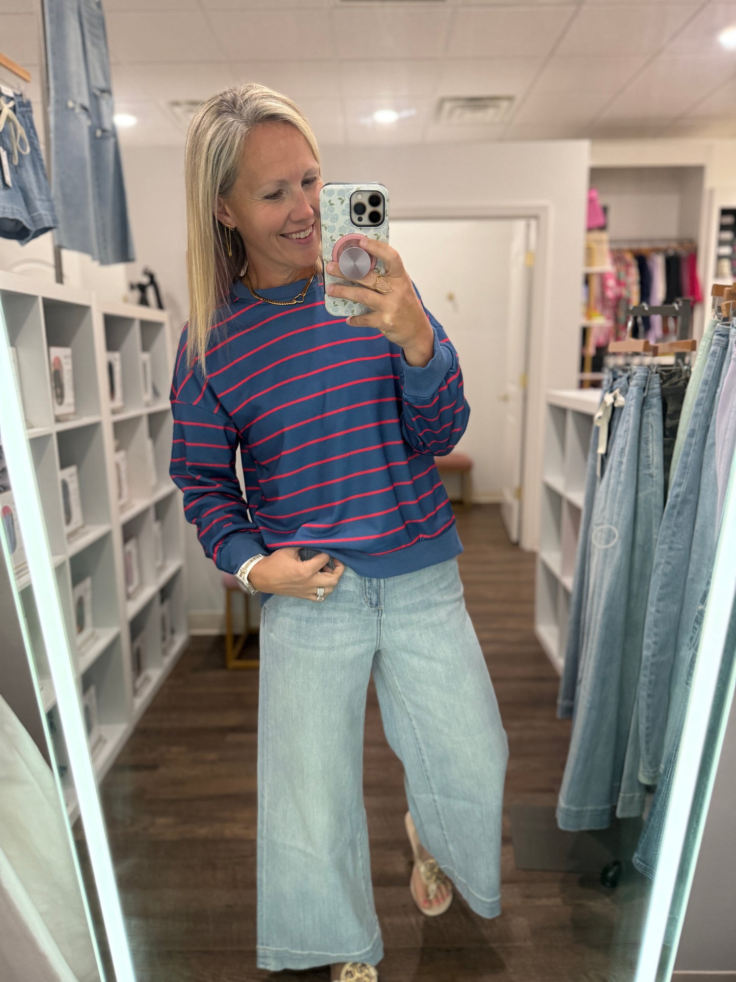 Navy & Stripe Criss Cross