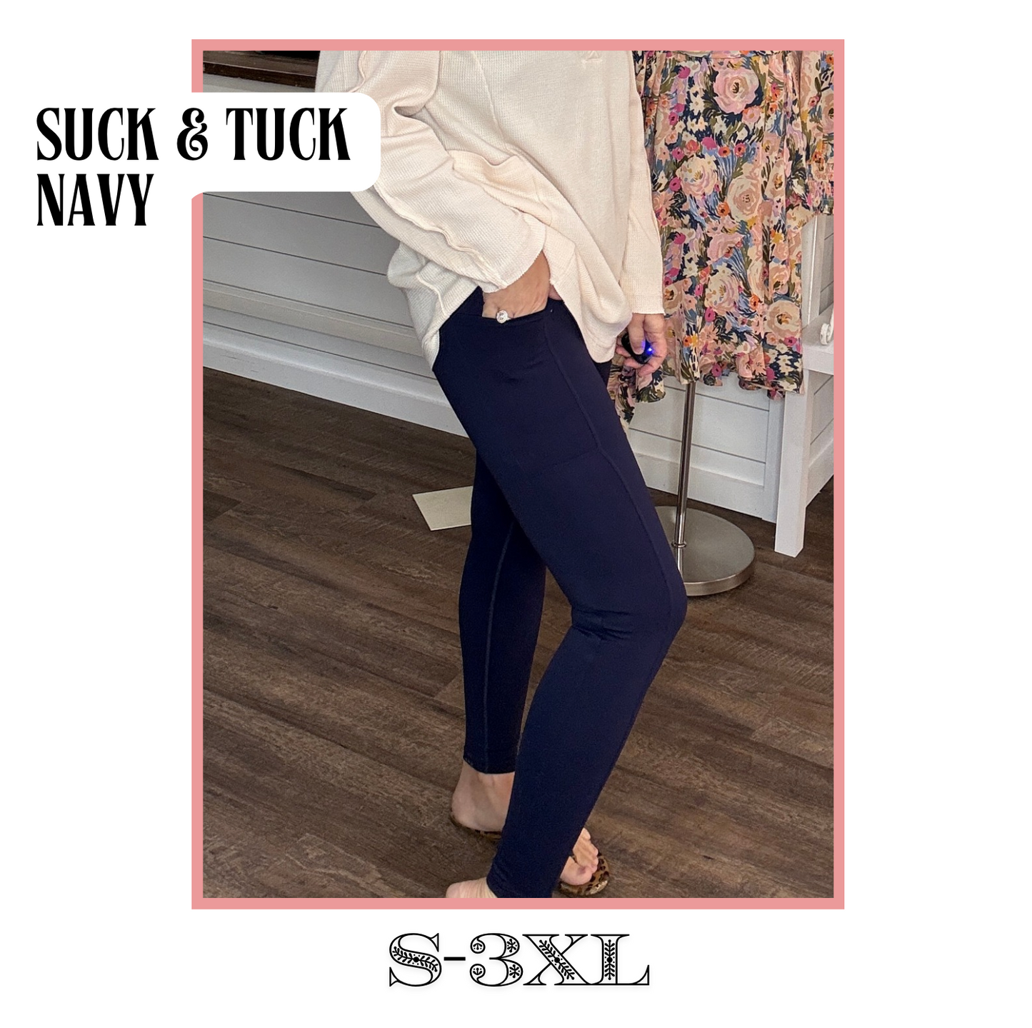 Suck & Tuck Leggings-Navy