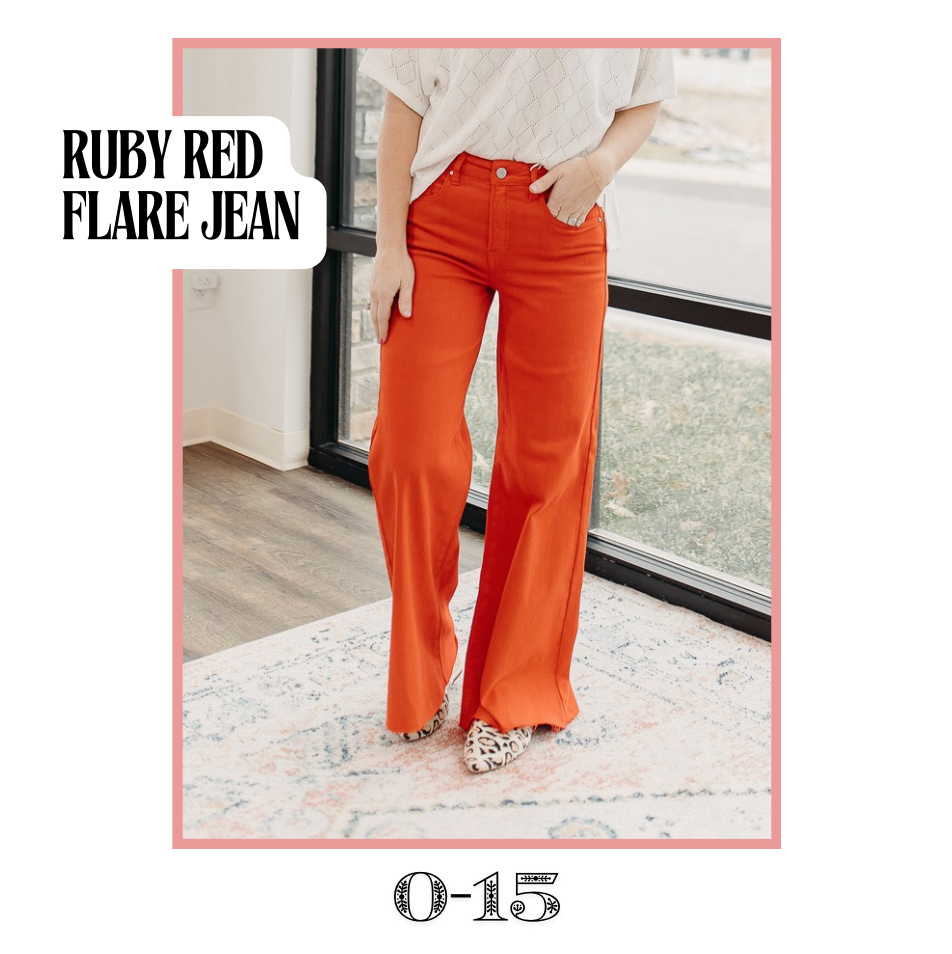 Ruby Red Flare Jean (1&3)