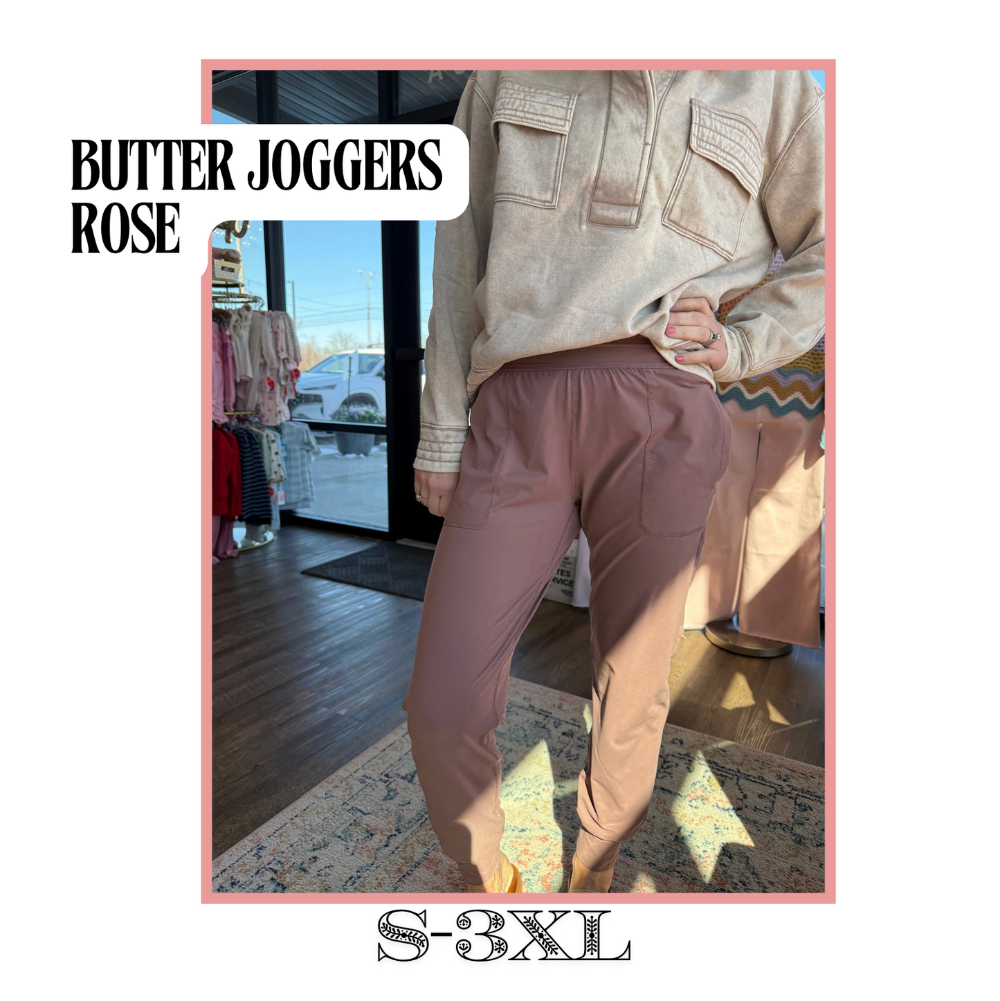 Butter Joggers- Rose