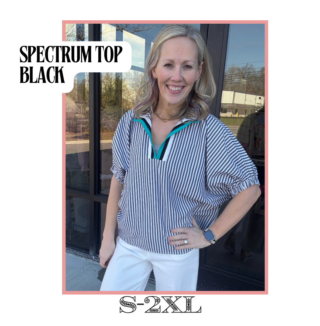 Spectrum Striped Top- Black