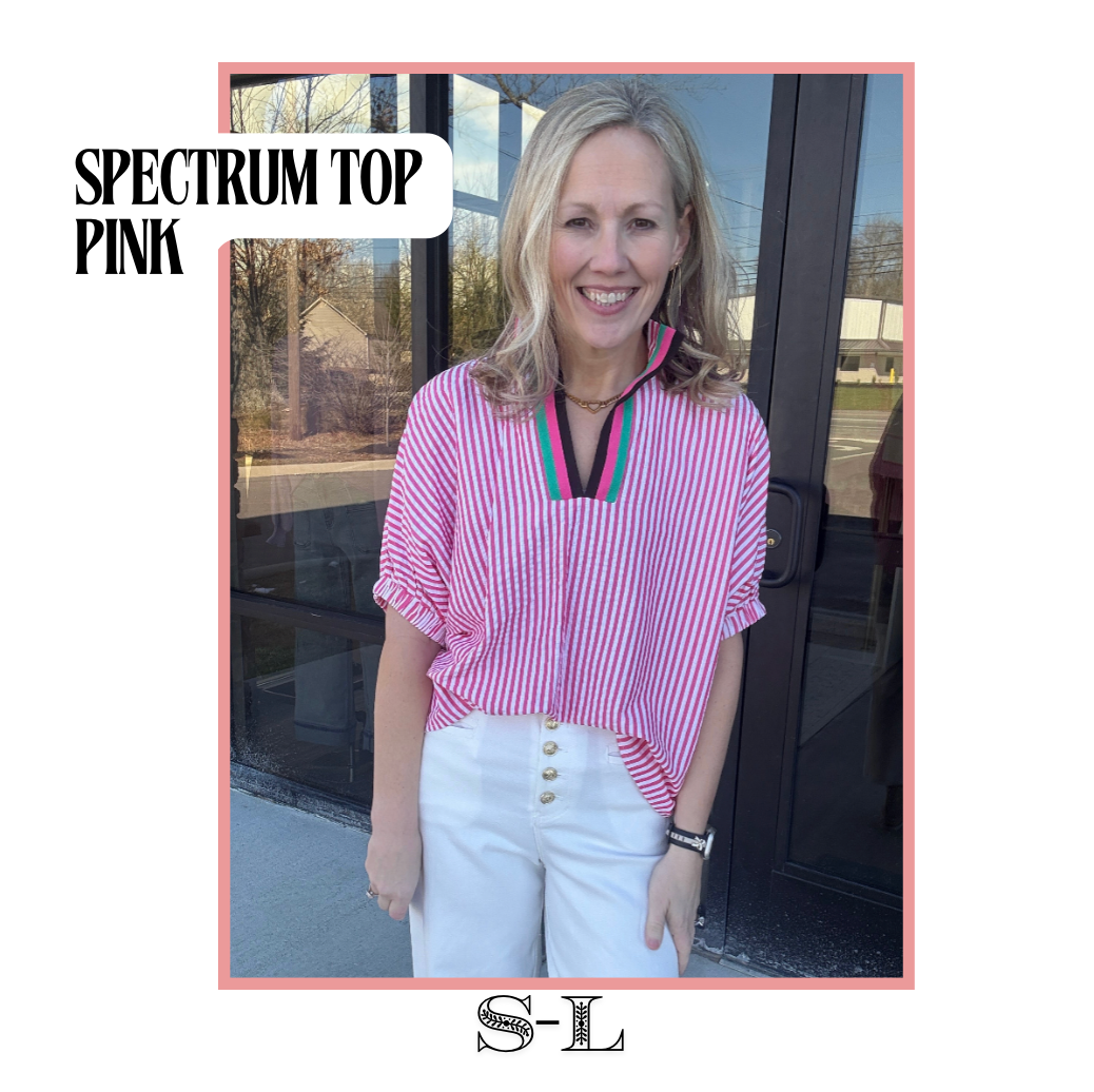 Spectrum Striped Top- Pink