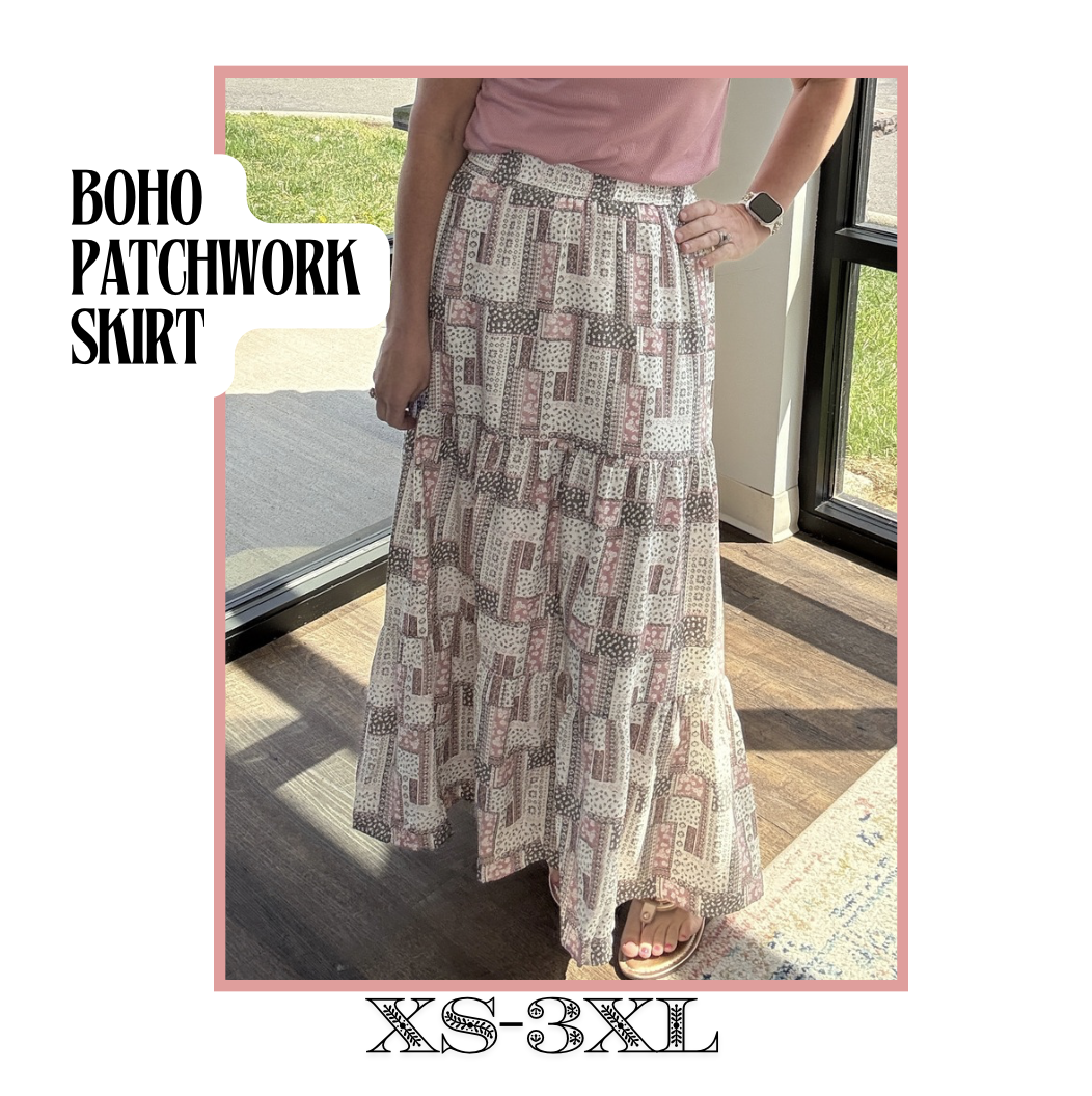 Boho Patchwork Skirt