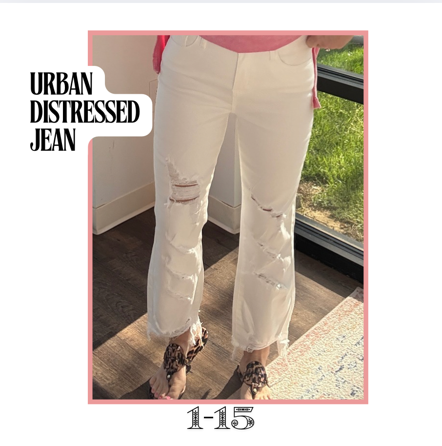Urban Distressed Jean- White