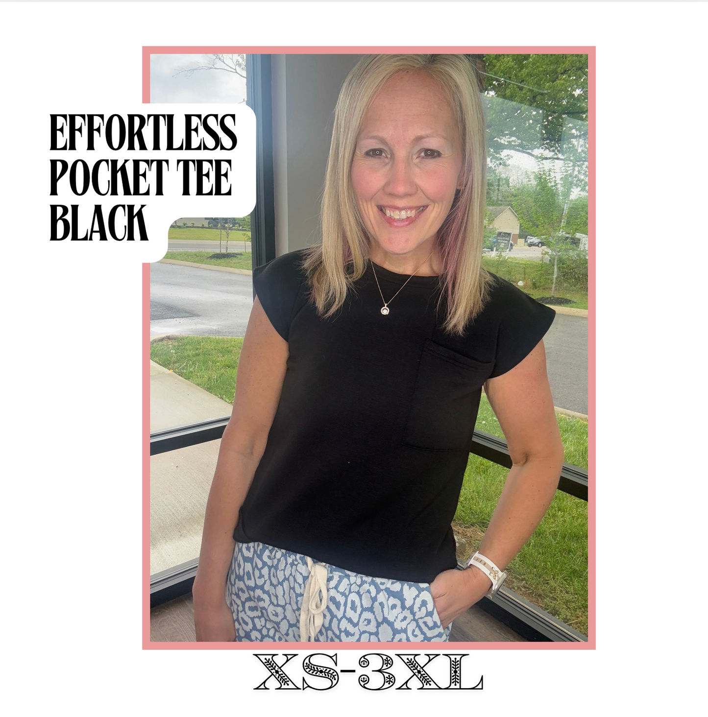 Effortless Pocket Tee- Black