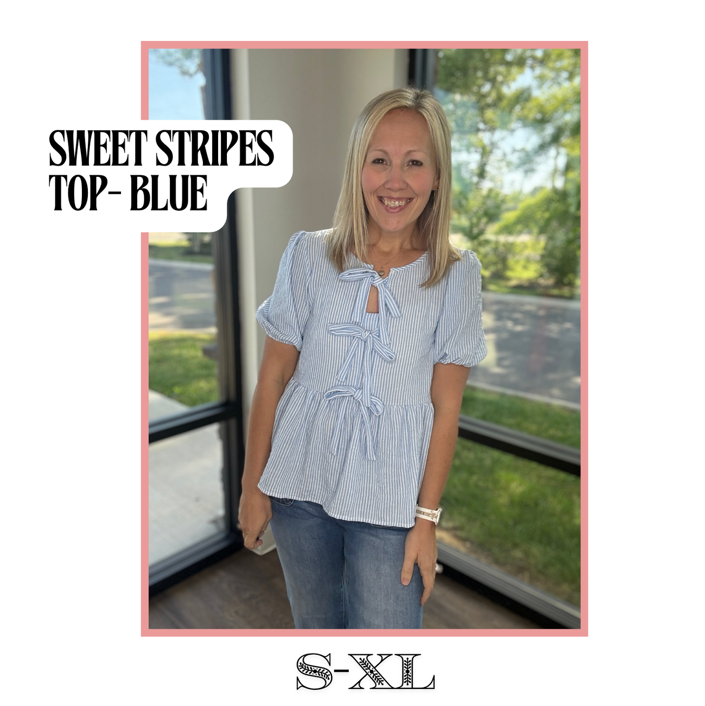 Sweet Stripes Top- Blue