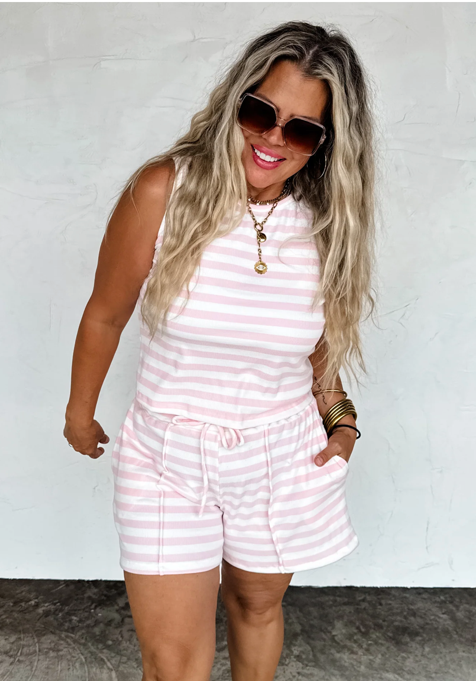 Haven Striped Set- Pink