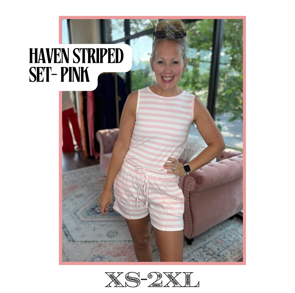 Haven Striped Set- Pink