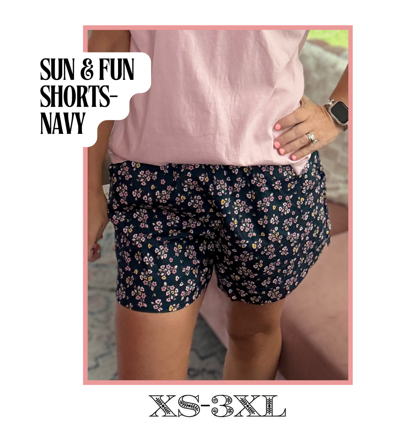 Sun & Fun Shorts- Navy