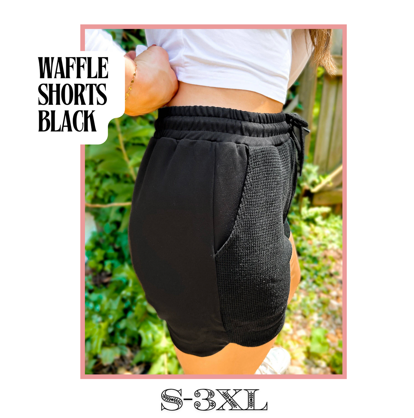 Waffle Shorts 2 Tone Black
