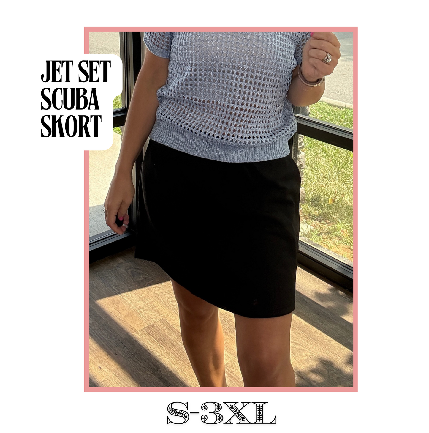Jet Set Scuba Skort-Black