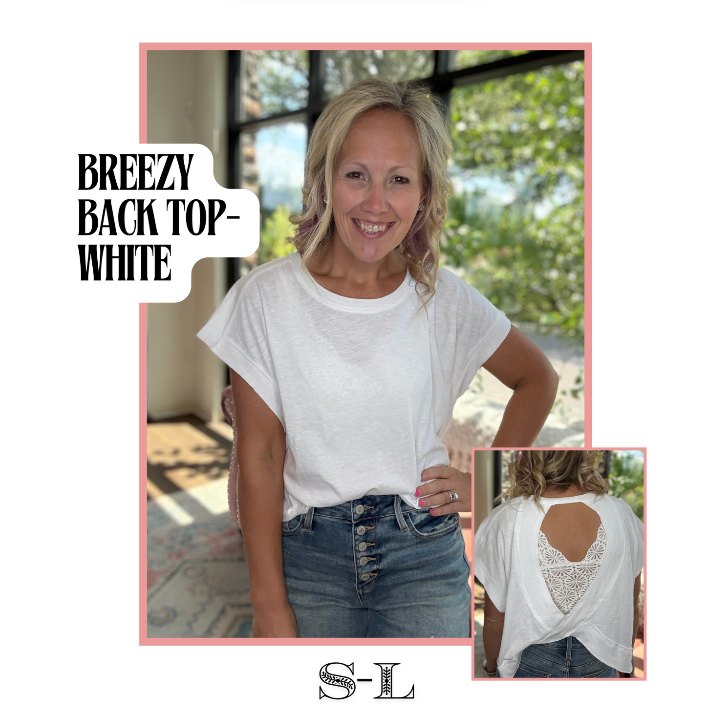 Breezy Back Tee- White