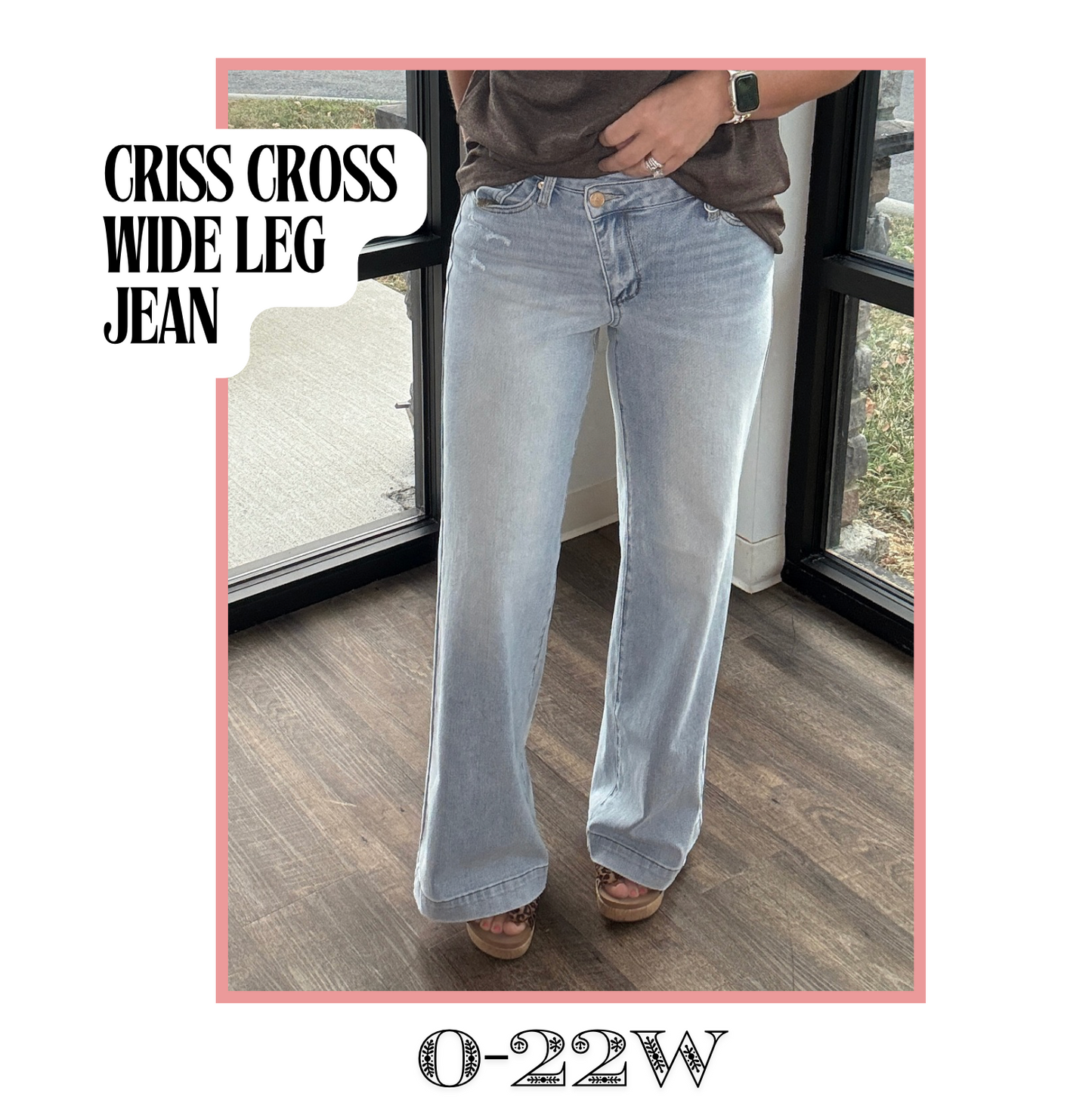 Criss Cross Wide Leg Jean