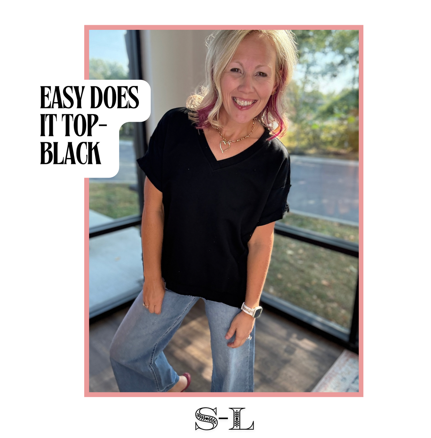 Easy Does it Top- Black