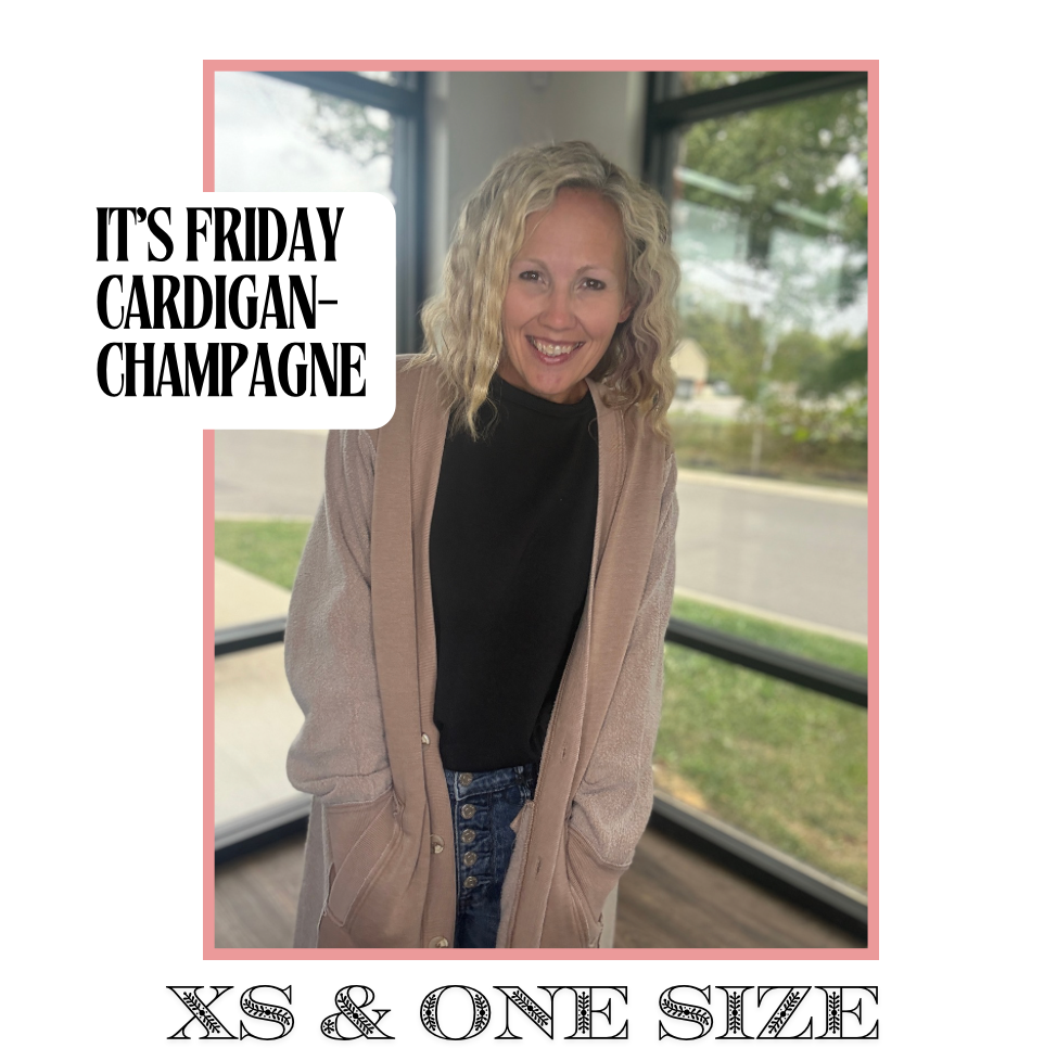 It's Friday Cardi- Champagne