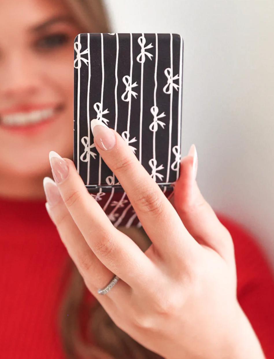 Bows & Stripes Mirror- Black