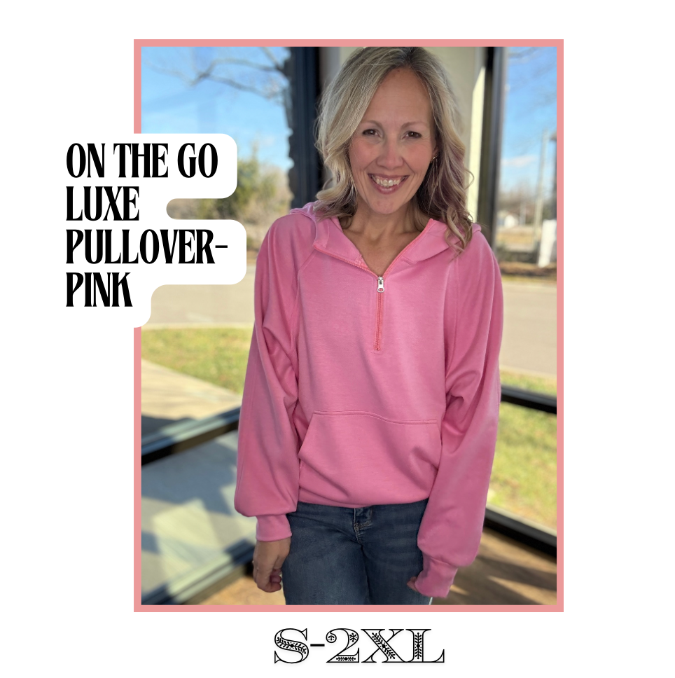 On the Go Luxe Pullover- Pink