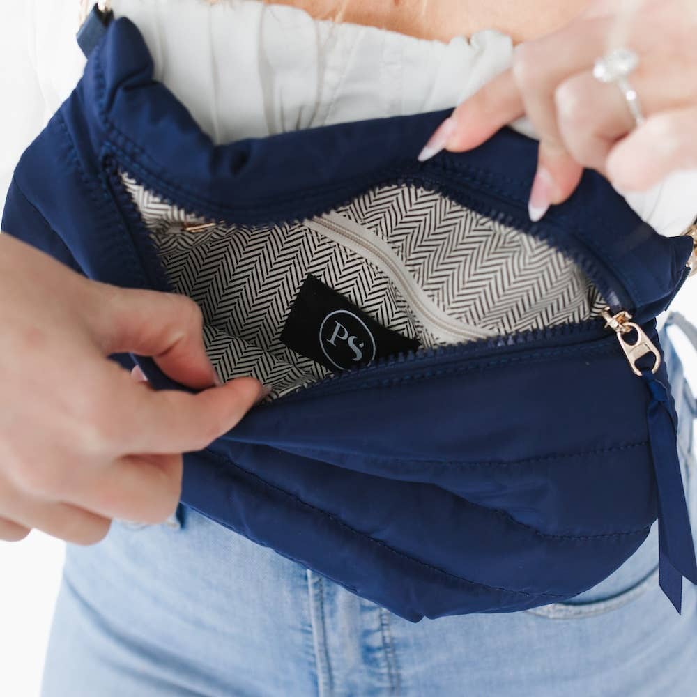 Jolie Puffer Belt Bag:Navy