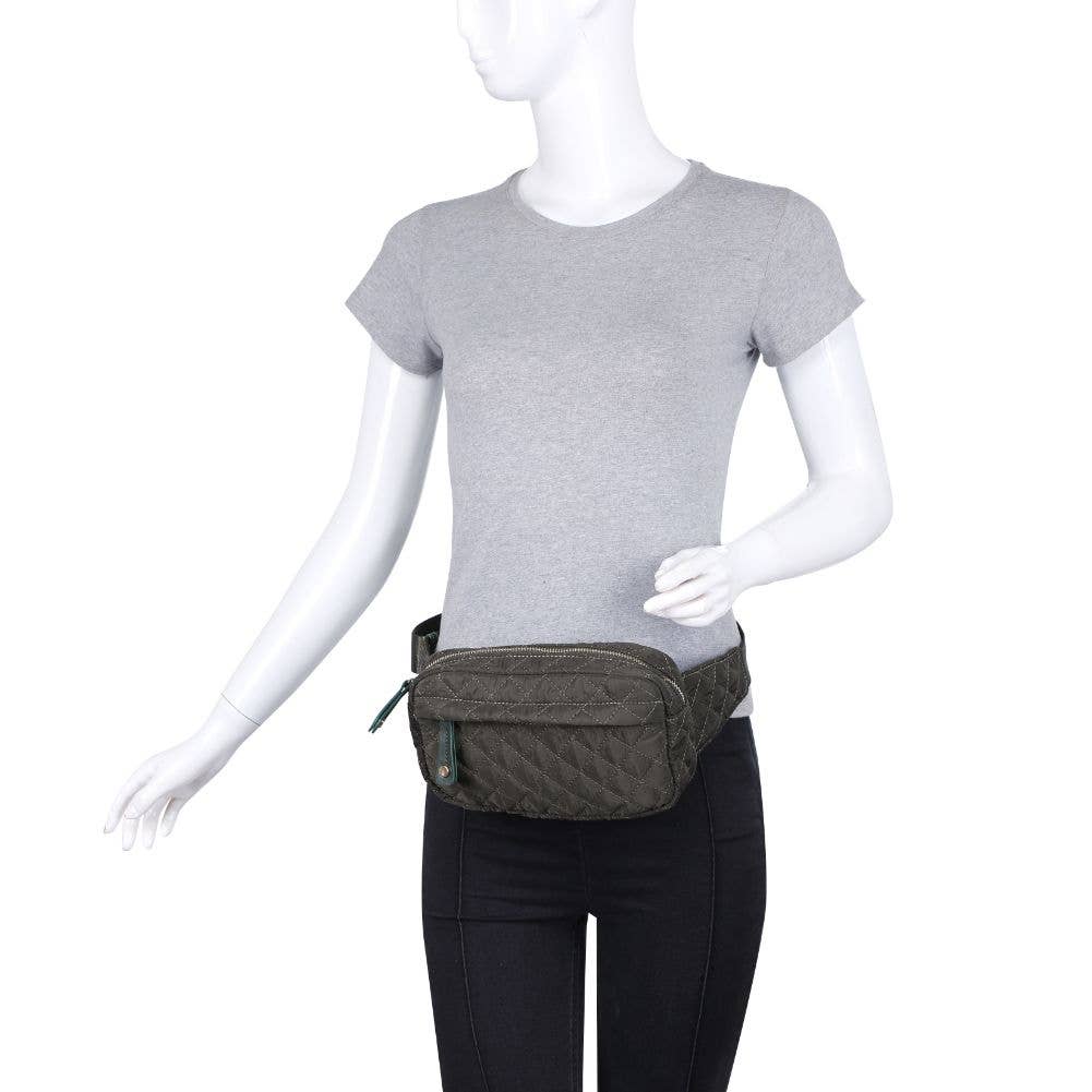 Quilted Belt Bag- Black
