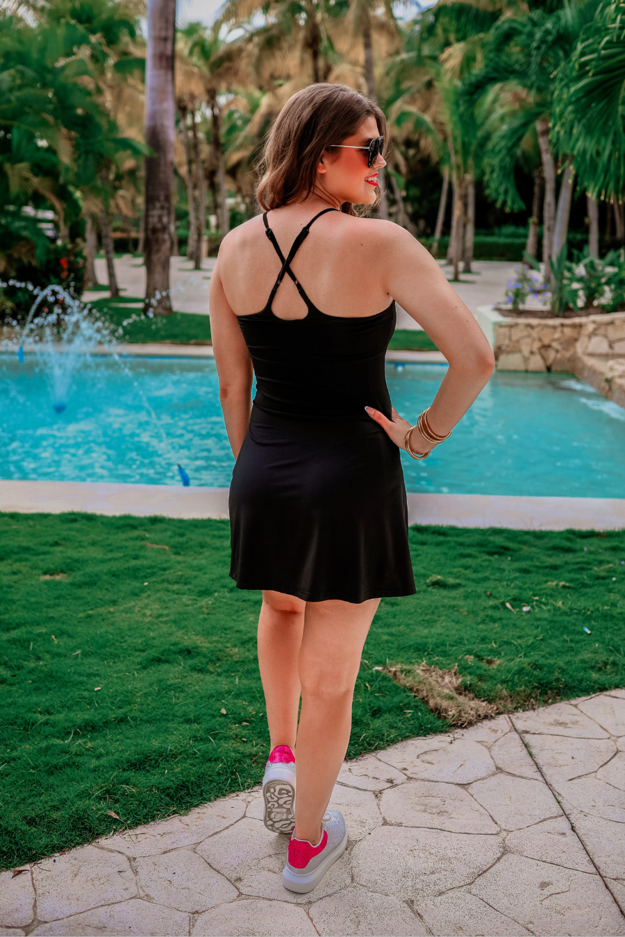 Setting Records Tennis Dress: Black