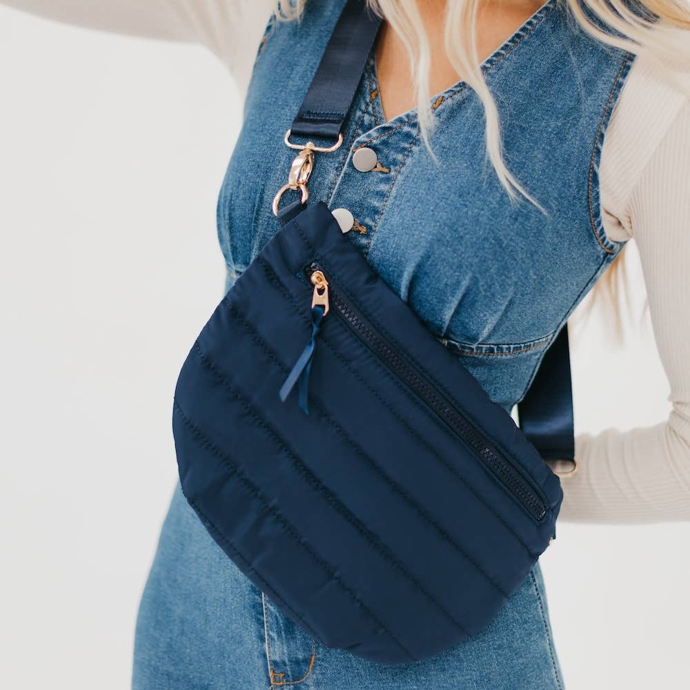 Jolie Puffer Belt Bag:Navy