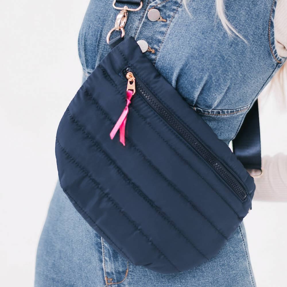 Jolie Puffer Belt Bag:Navy