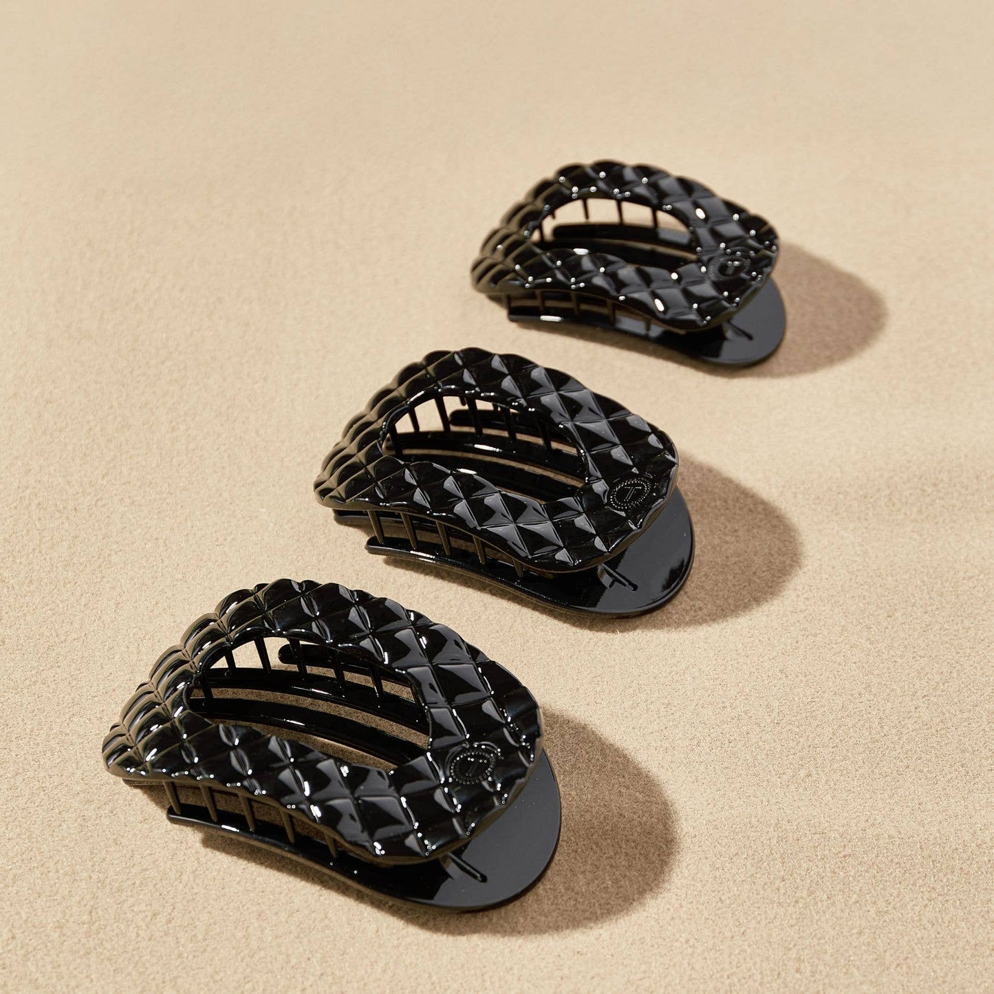 Jet Black Quilted Round- Medium