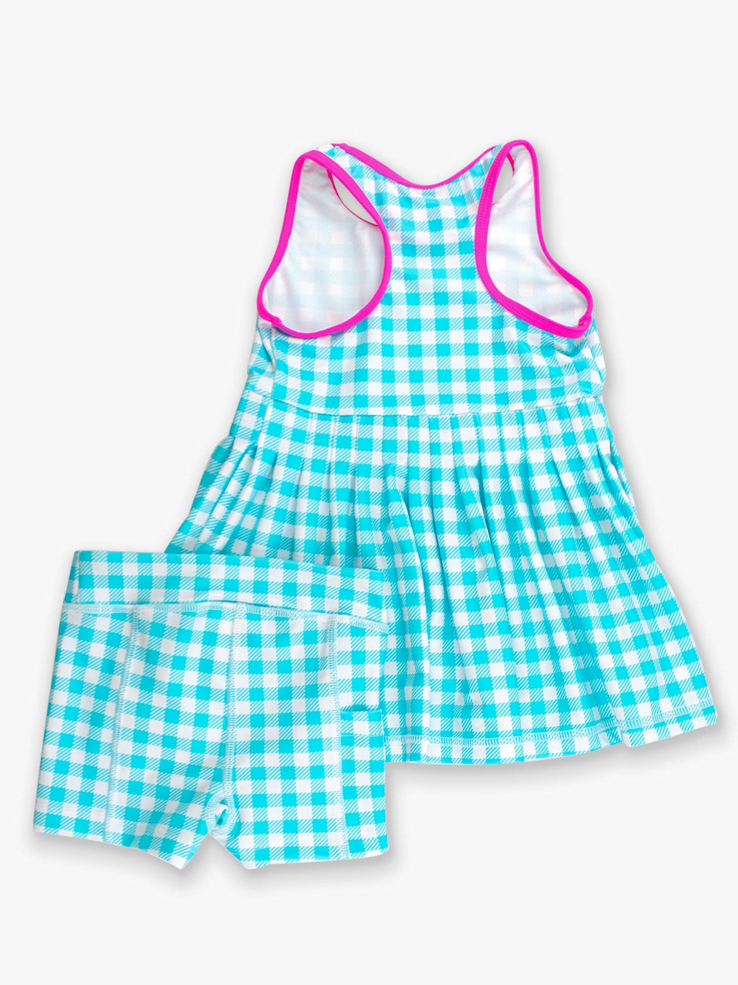 Aqua Gingham Dress