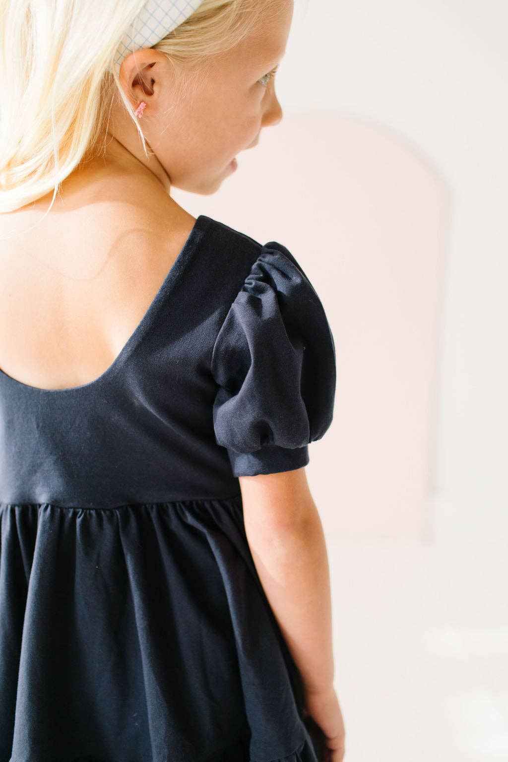 Puff Navy Twirl Dress