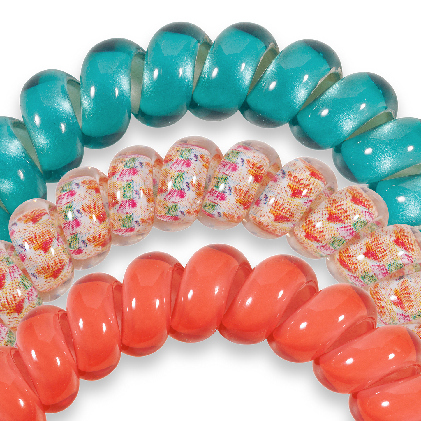 Coral Craze Hair Ties