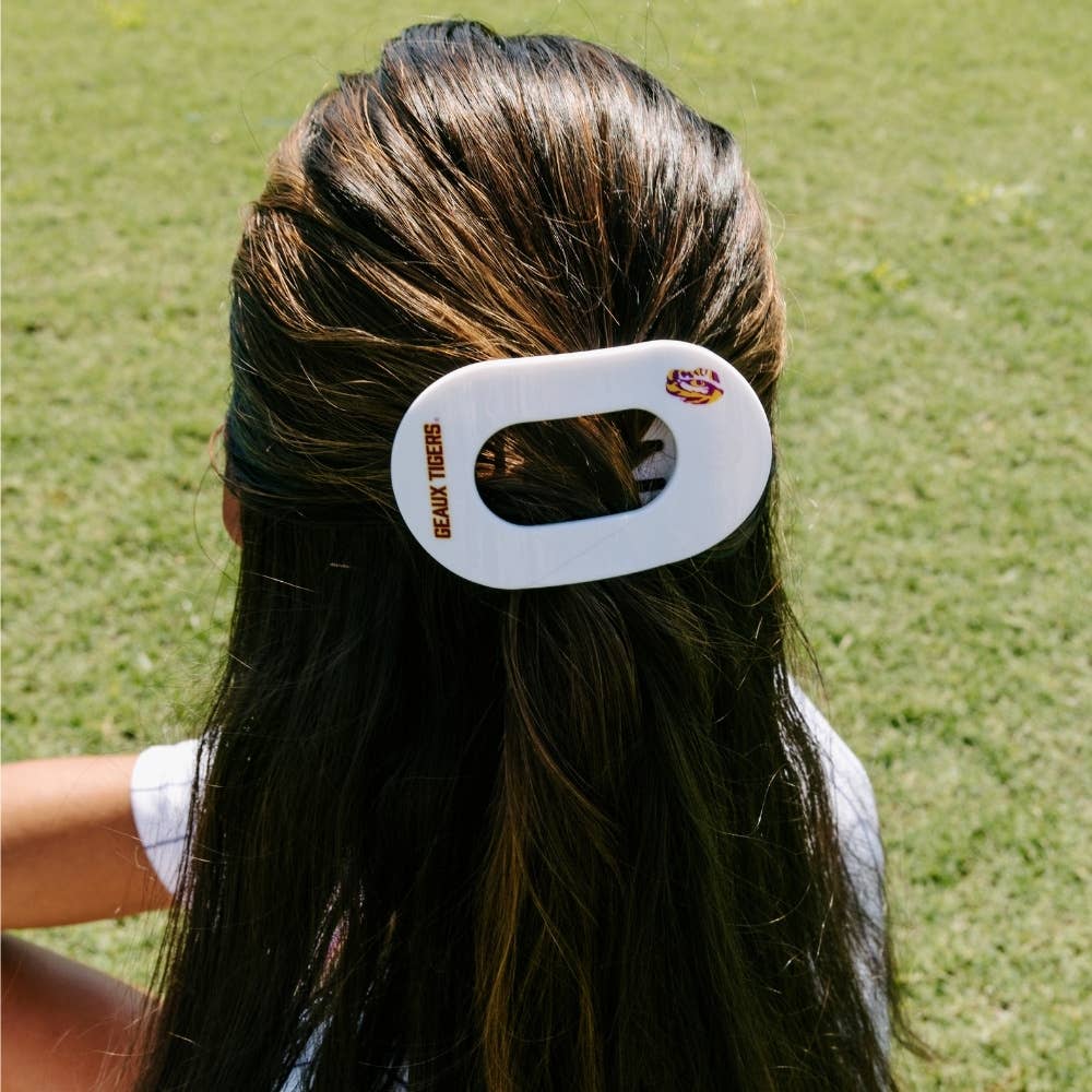 Flat Round Hair Clip | Medium | Geaux Tigers!