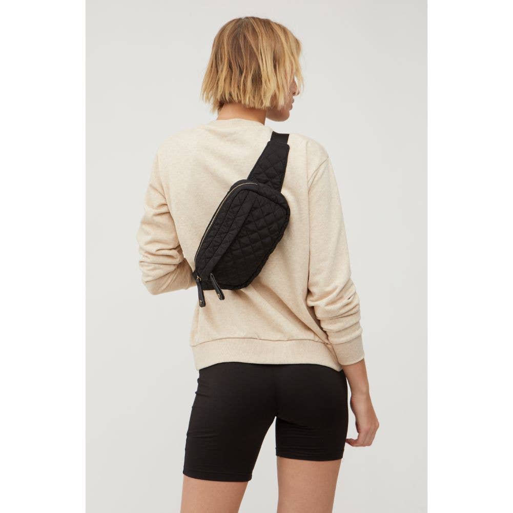 Quilted Belt Bag- Black
