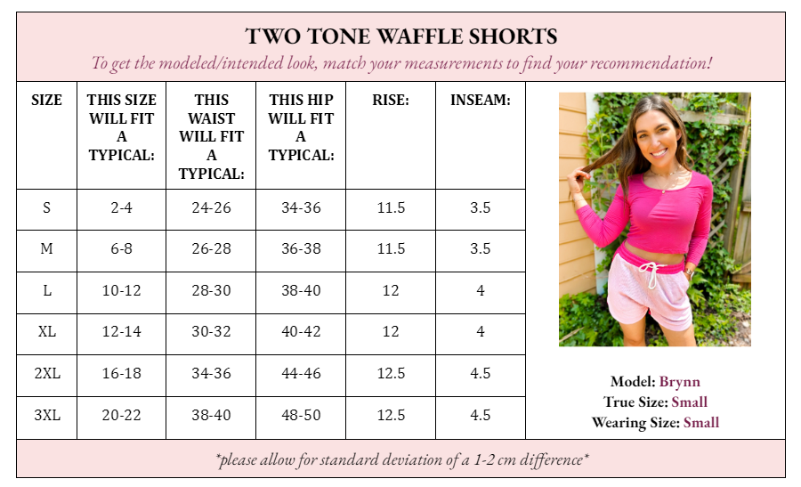 Waffle Shorts 2 Tone Pink