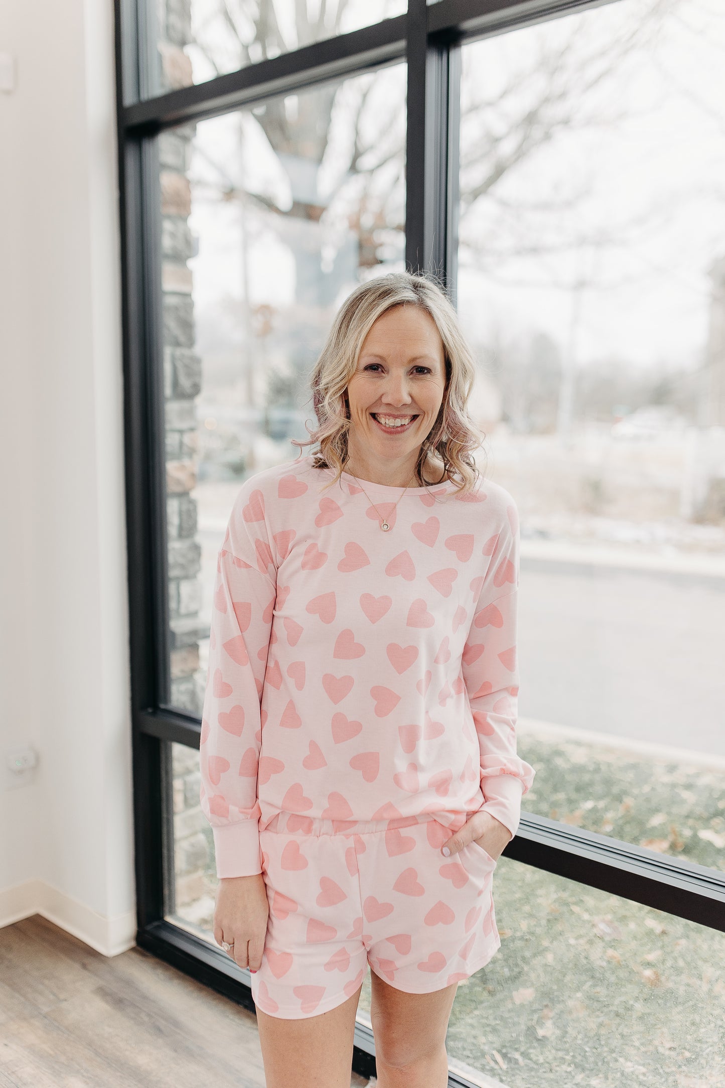 Heart Print Loungewear Set