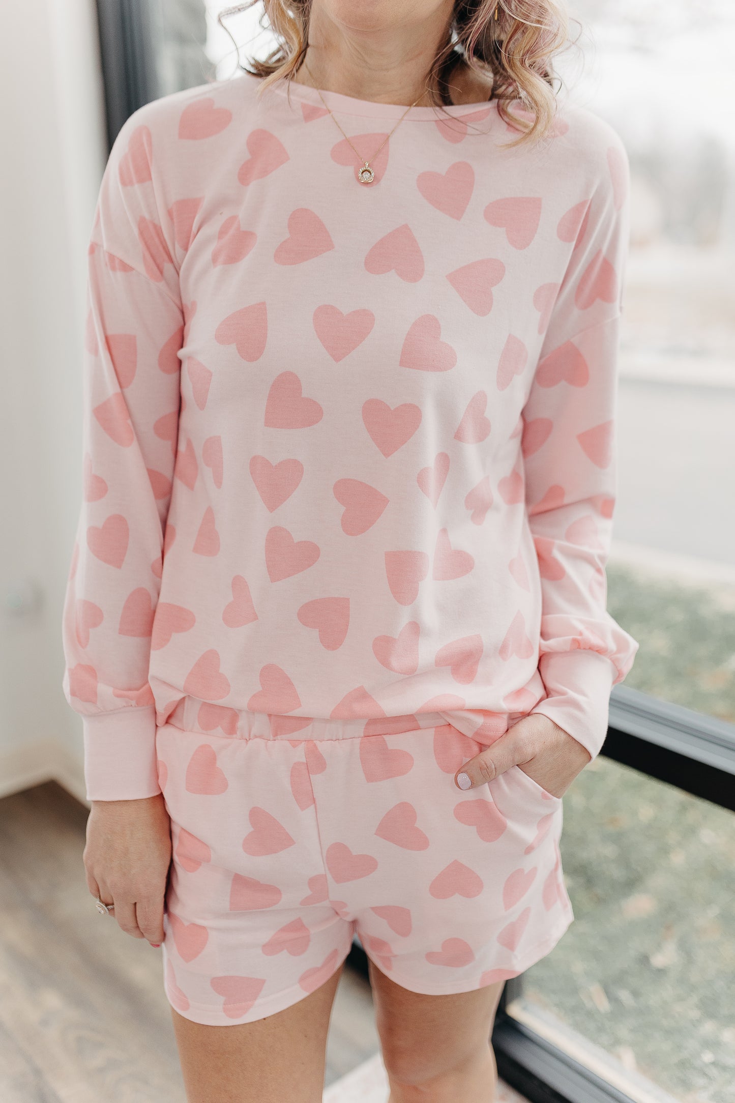 Heart Print Loungewear Set