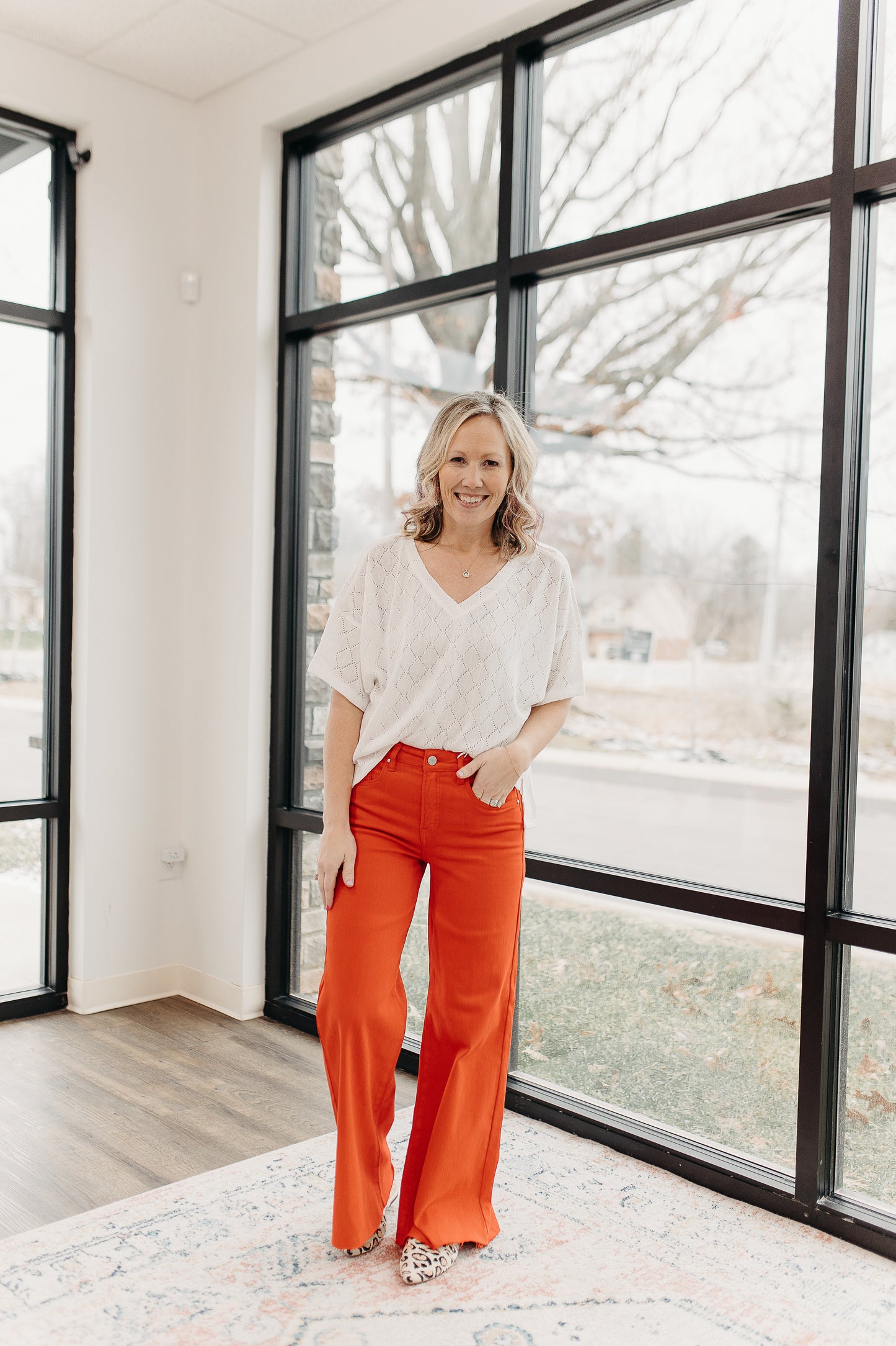 Ruby Red Flare Jean (1&3)