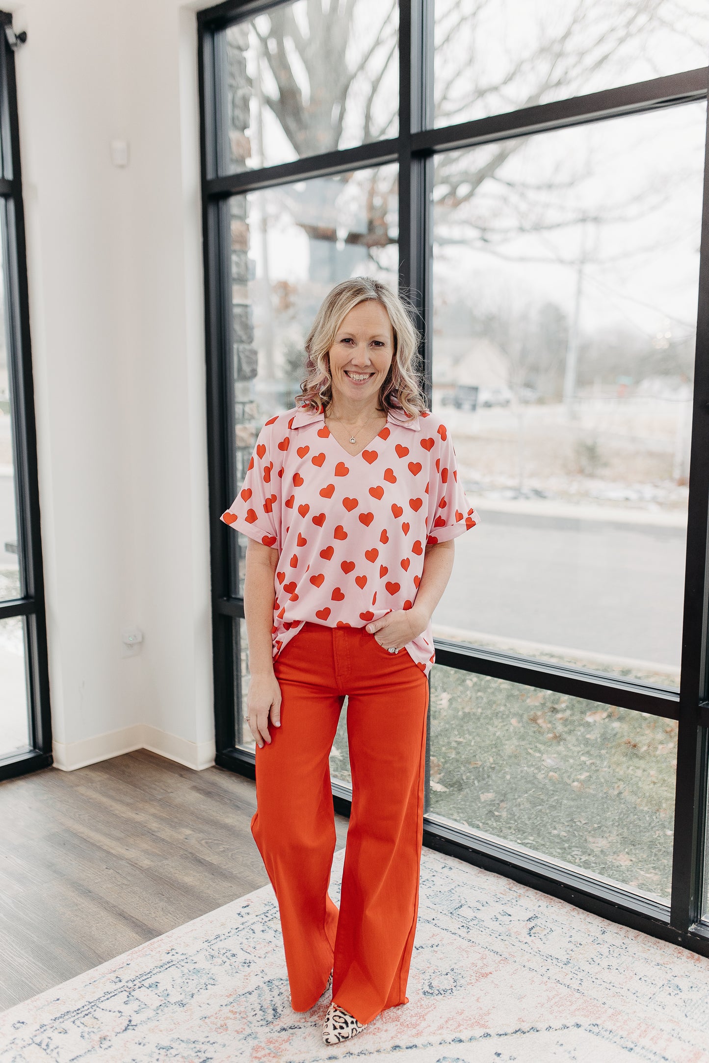 Ruby Red Flare Jean (1&3)