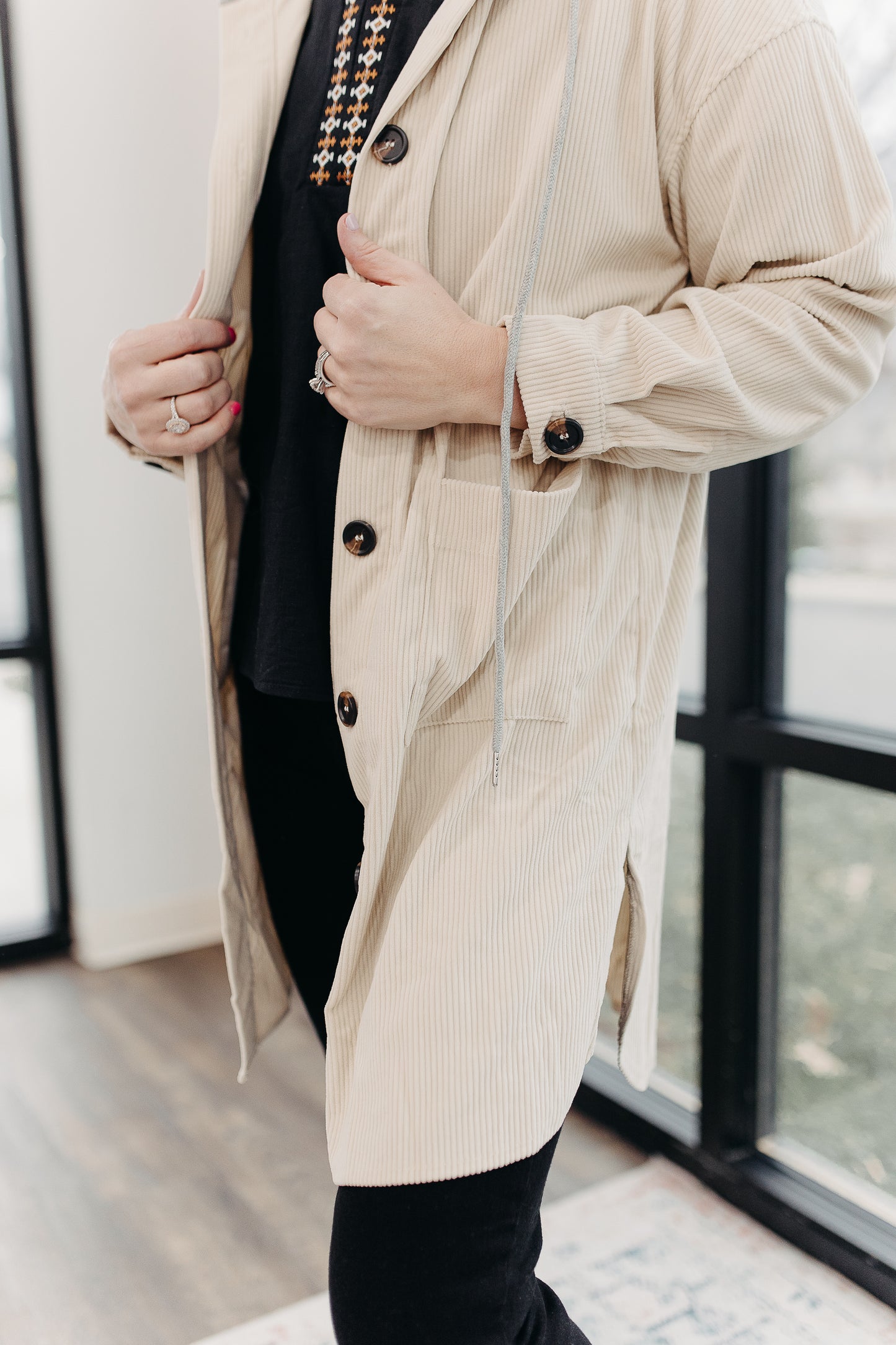 On the Go Shacket- Cream