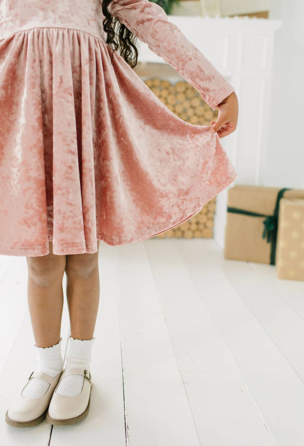 Gwendolyn Blush Velvet Dress