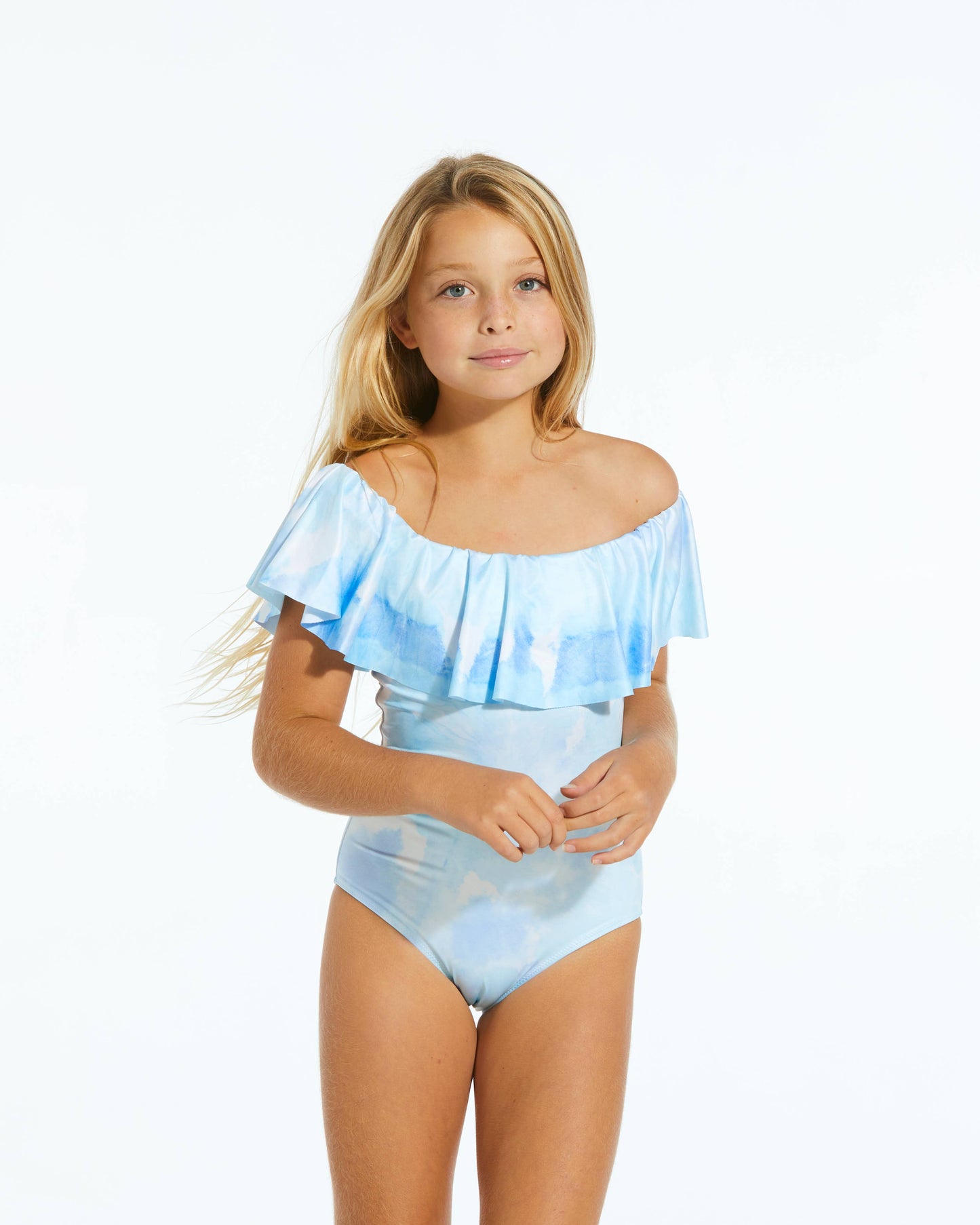 Tie Die Ruffle Swimsuit