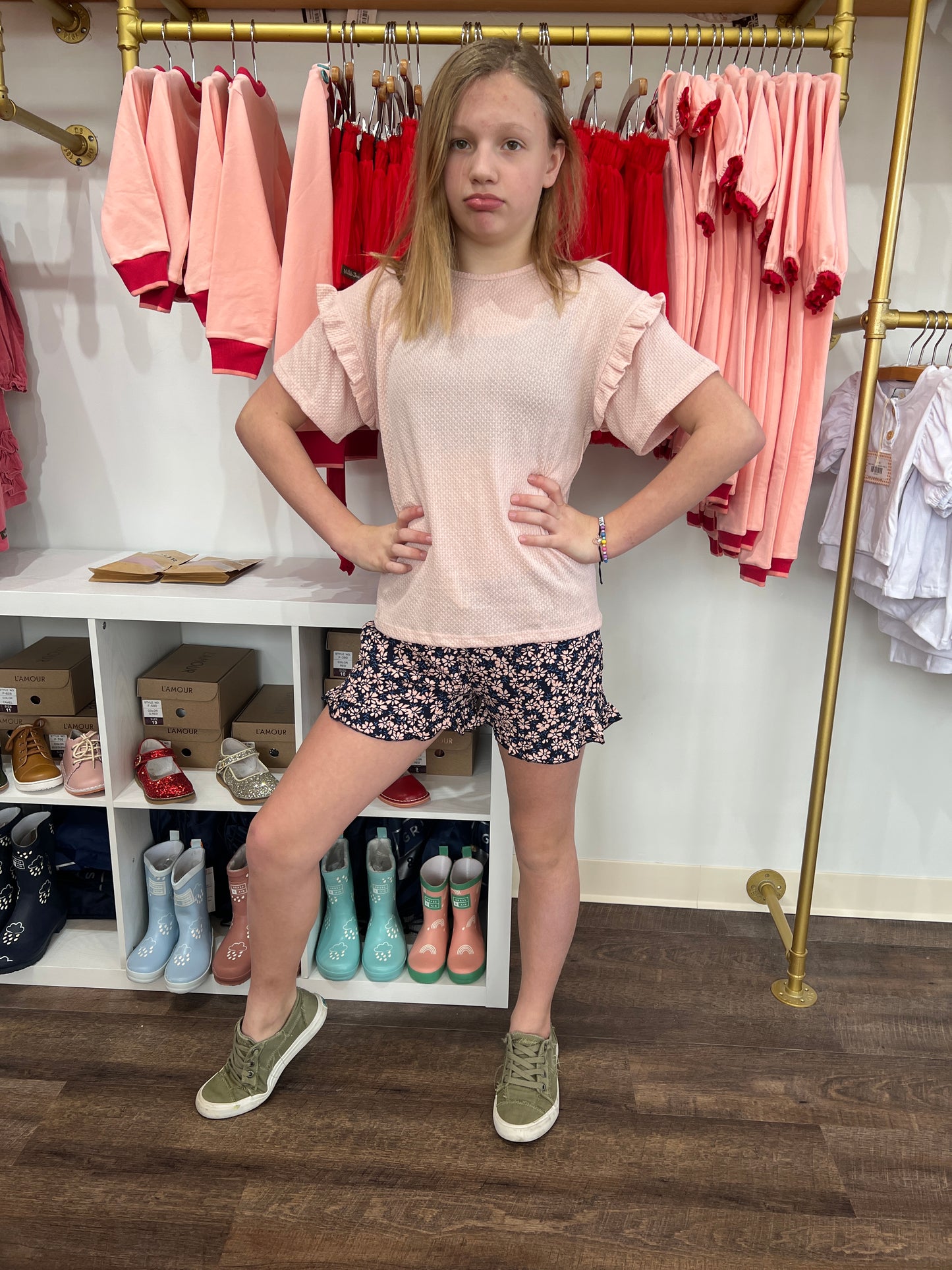 Brynlee Ruffle Shorts- Daisy