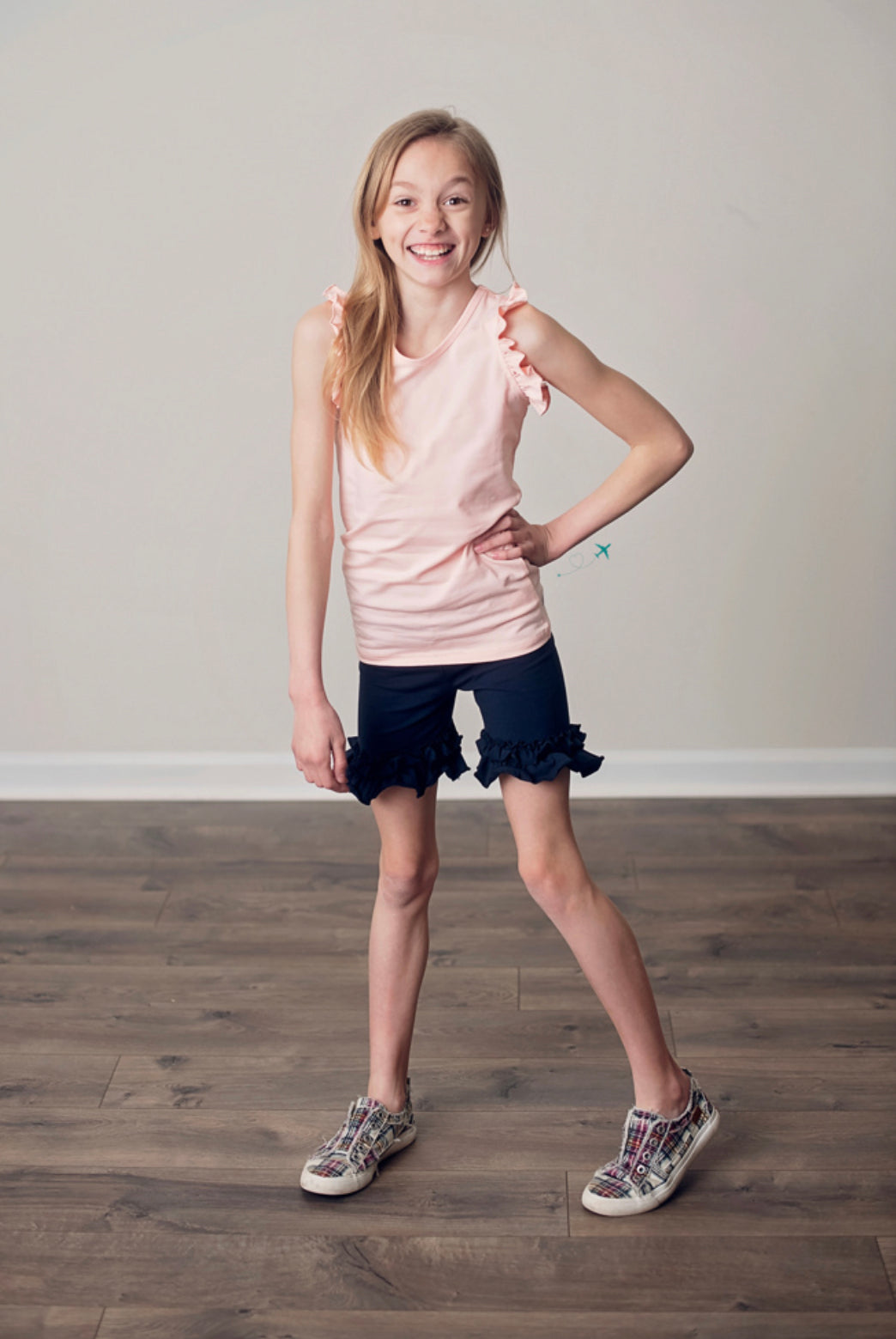 Navy Ruffle Shorties