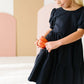 Puff Navy Twirl Dress